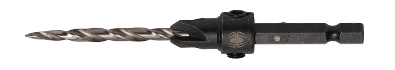 Countersink Drill bit with a black shank on a white background