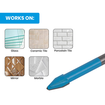 5-Piece Pack Quick-Release Hex Shank Carbide-Tipped Glass & Tile Drill Bit Set