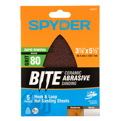 3-7/8" x 5-1/2" 80 Grit Ceramic Net Sanding Sheets (5-Pack)