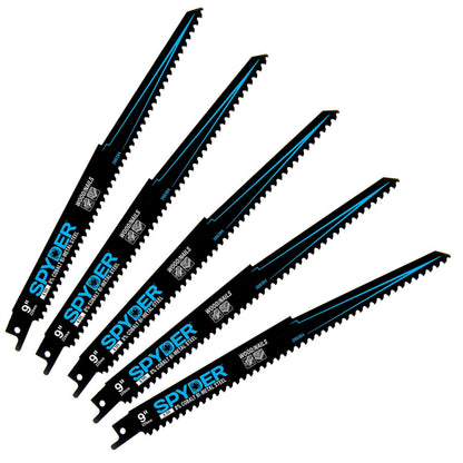 9" 6 TPI Metal/Wood Cutting Reciprocating Saw Blades (5-Pack) Black Series™