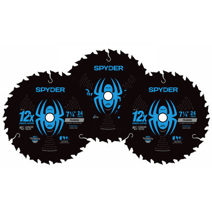 7-1/4" 24-Tooth TCT Framing Circular Saw Blade (3-Pack) Tarantula™
