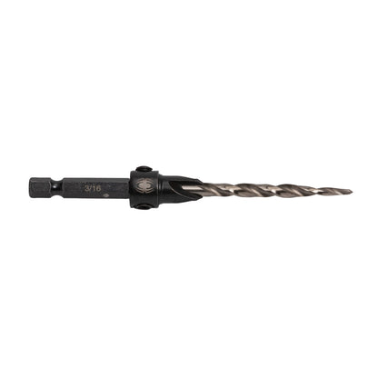 3/16" HSS Tapered Adjustable #10 Countersink Twist Drill Bit