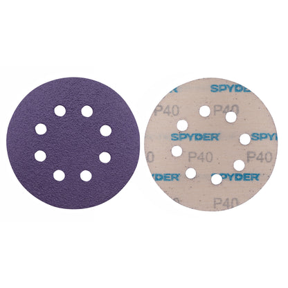 5" x 8-Hole 40 Grit Ceramic with Stearate Sanding Discs (15-Pack)