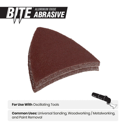 3-1/8" 80-Grit Aluminum Oxide Triangular Detail Sanding Sheets (10-Pack) Sanding