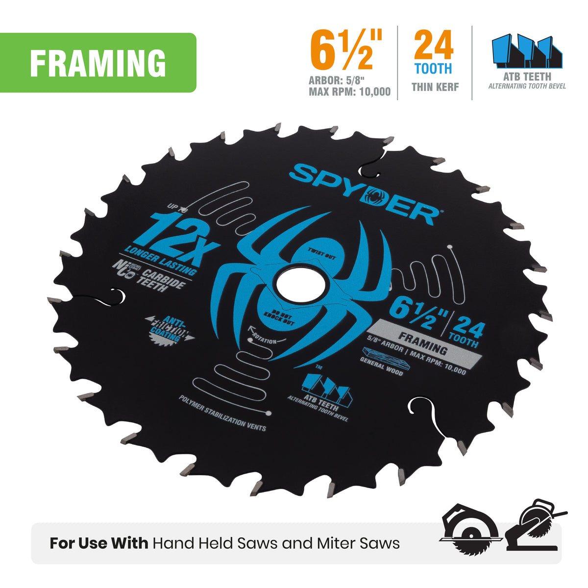 6-1/2" 24-Tooth Saw Blade for Framing