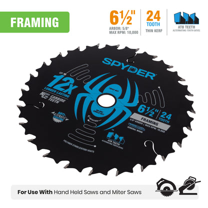 6-1/2" 24-Tooth Saw Blade for Framing