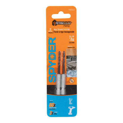 7/64" Hex Shank Drill Bit (2-Pack) TetraClad™
