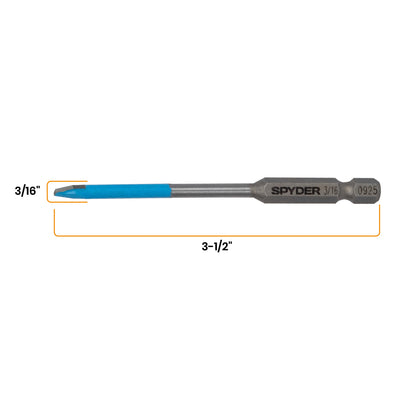 3/16" x 3.5" Quick-Release Hex Shank Carbide-Tipped Glass & Tile Drill Bit