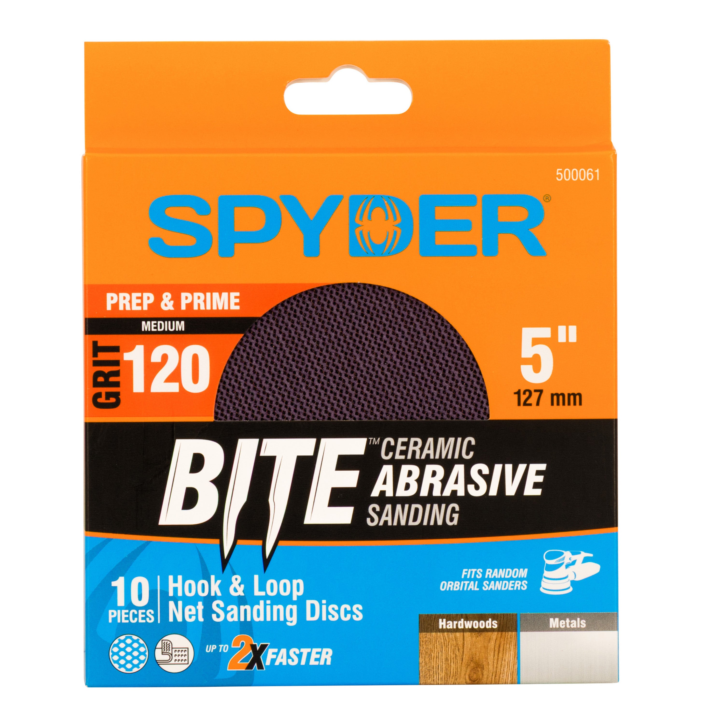 5" 120 Grit Ceramic Net Hook & Loop Sanding Discs (10-Pack) Bite