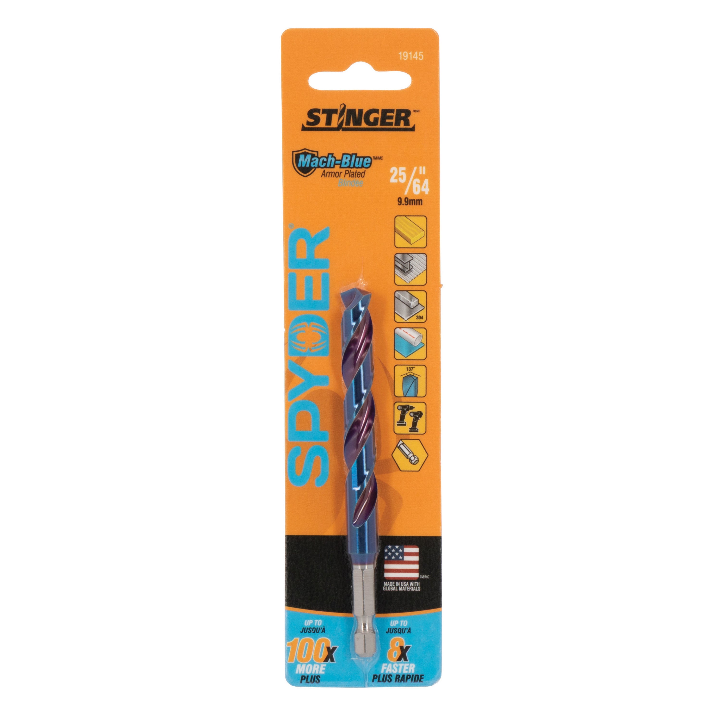 25/64"  Hex Shank Drill Bit Mach-Blue®