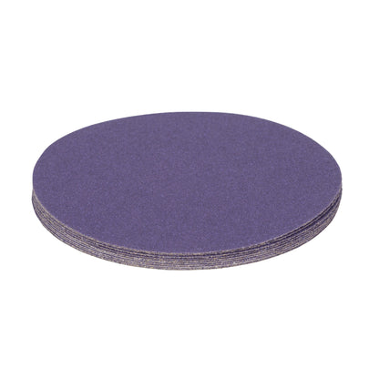 5" x No Hole 80 Grit Ceramic Pressure Sensitive Adhesive with Stearate Sanding Discs (10-Pack)