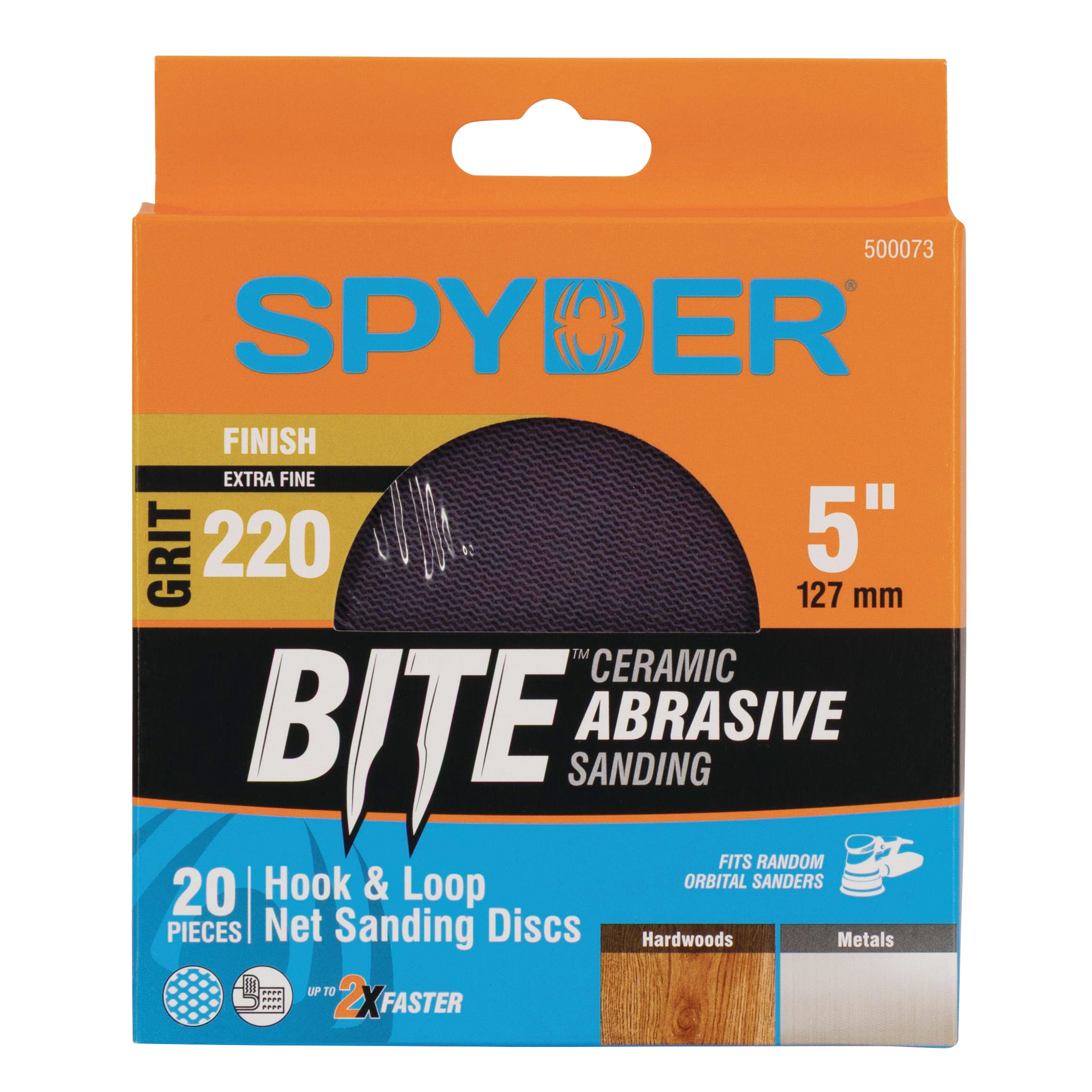5" 220 Grit Ceramic Net Hook & Loop Sanding Discs (20-Pack) Bite
