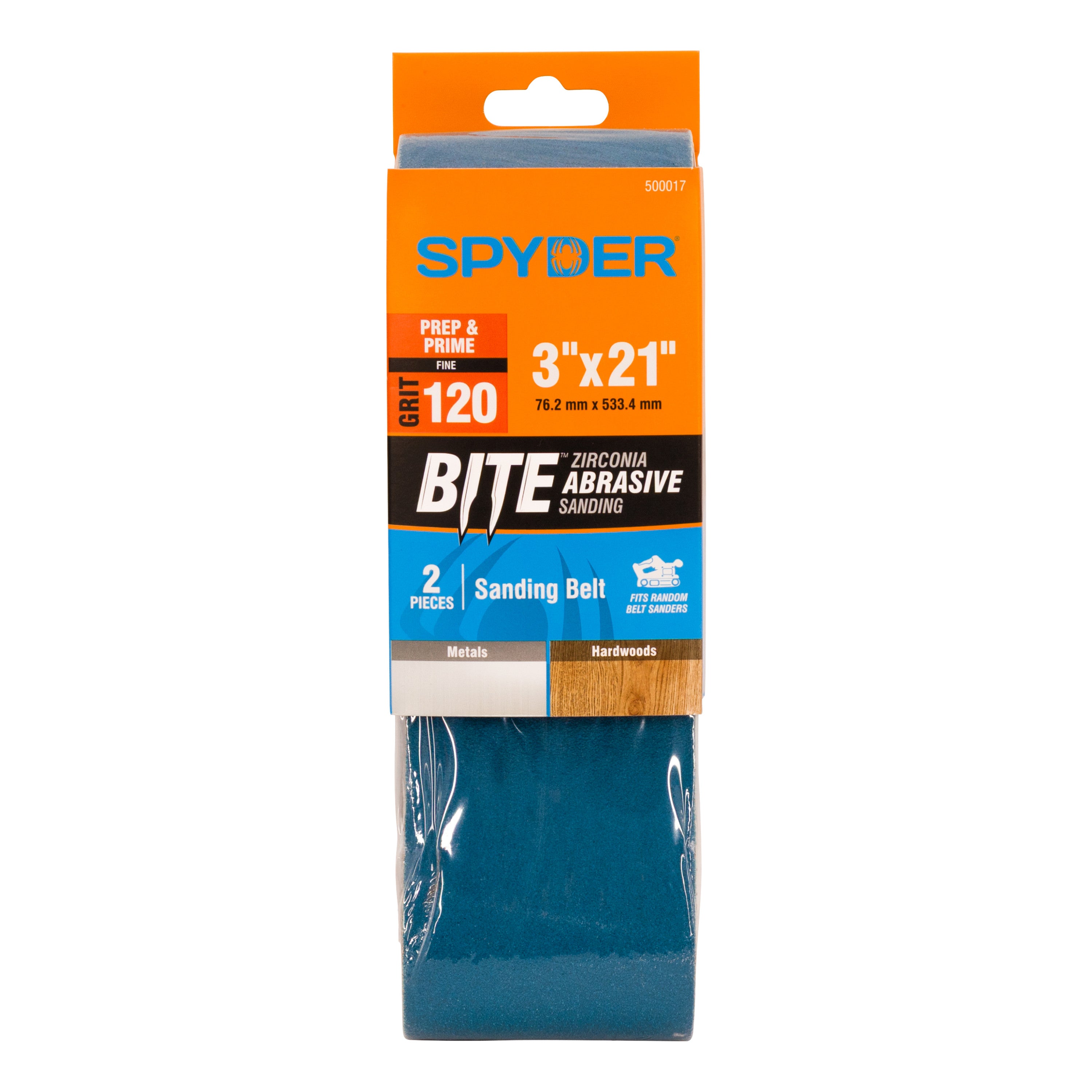 3" x 21" 120 Grit Zirconia Tape Joint Sanding Belt (2-Pack)