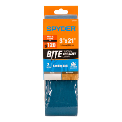 3" x 21" 120 Grit Zirconia Tape Joint Sanding Belt (2-Pack)