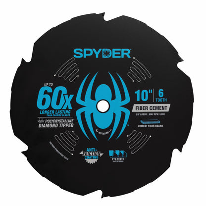10" 6-Tooth Diamond-Tipped Saw Blade for Fiber Cement