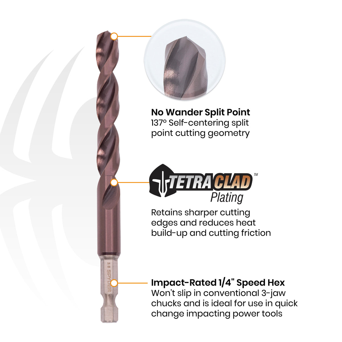 1/8" Hex Shank Drill Bit (2-Pack) TetraClad™