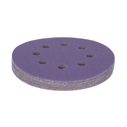 5" x 8-Hole 80 Grit Ceramic with Stearate Sanding Discs (15-Pack)