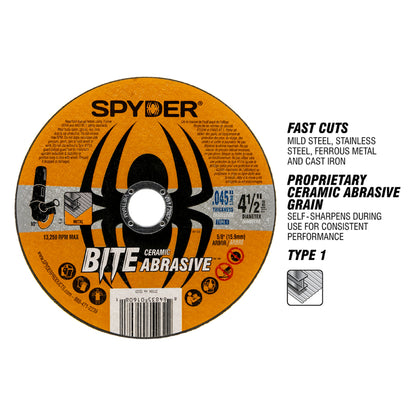 4" Bonded Ceramic Abrasive Cut-Off Wheel (Type 1, 5/8" Arbor) Bite™