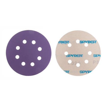 5" x 8-Hole 320 Grit Ceramic with Stearate Sanding Discs (15-Pack)