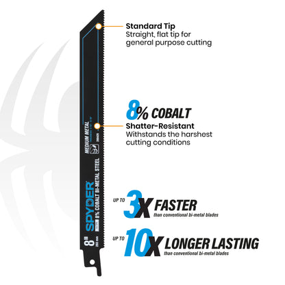 9" 10 TPI Metal Cutting Bi-Metal Reciprocating Saw Blade Black Series™