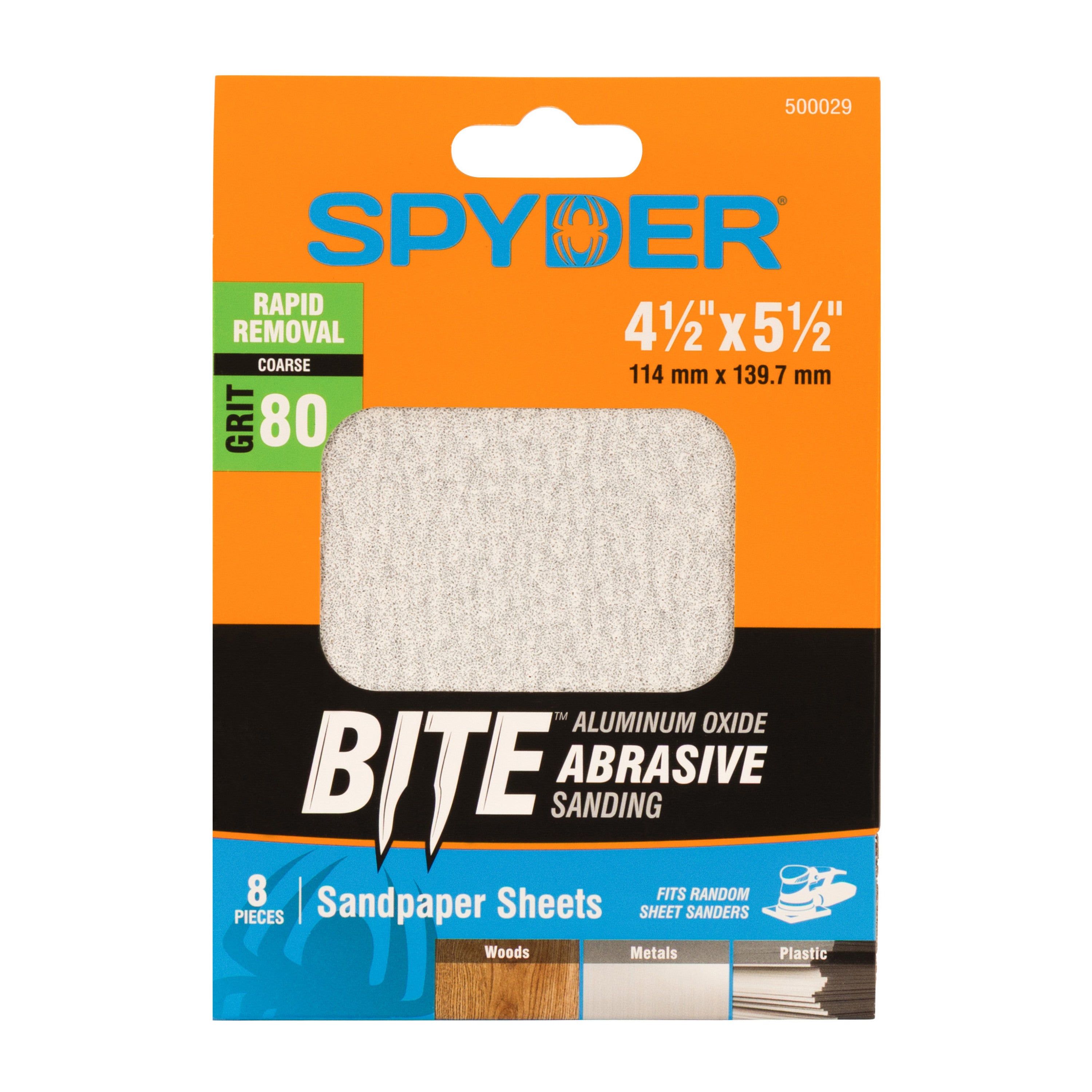 4.5" x 5.5" 80 Grit Aluminum Oxide with Stearate Sandpaper Sheets (8-Pack)