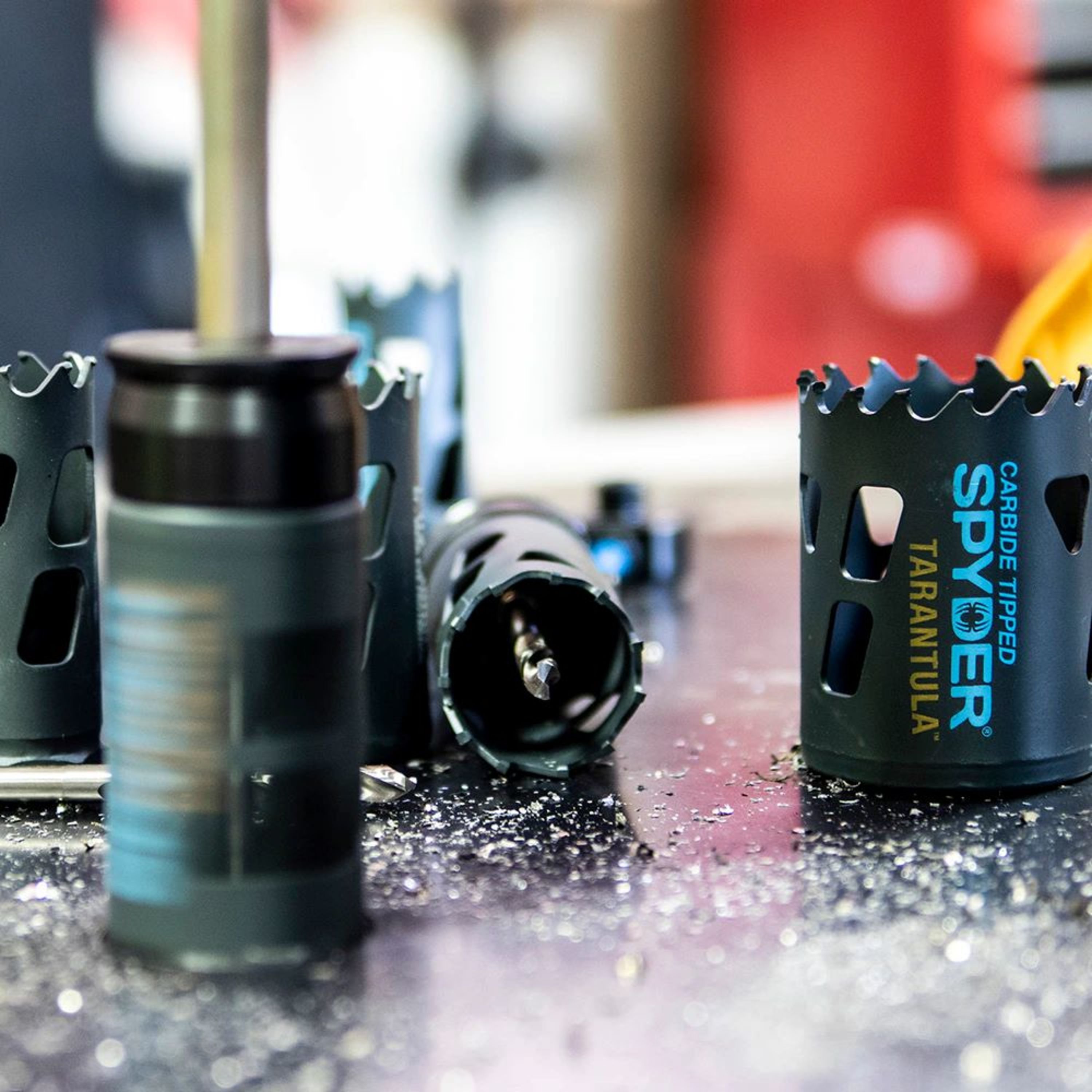 9-Piece Carbide Tipped Metal/Wood Cutting RCE Hole Saw Kit (1, 1-1/8, 1-3/8, 1-1/2, 2") Rapid Core Eject® Tarantula™