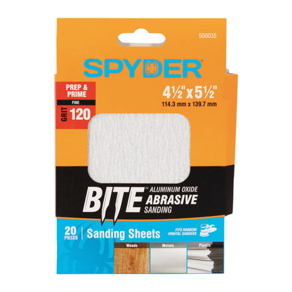 4.5" x 5.5" 120 Grit Aluminum Oxide Sanding Sheets (20-Pack)