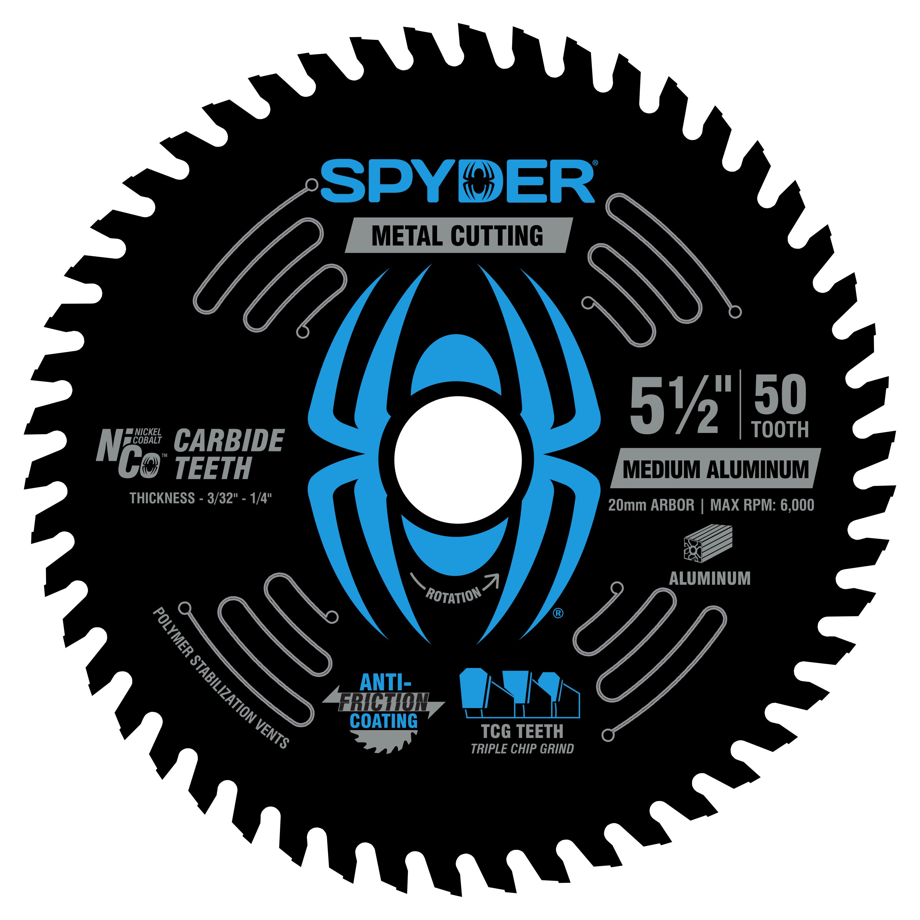 5-1/2" 50-Tooth Saw Blade for Medium Aluminum