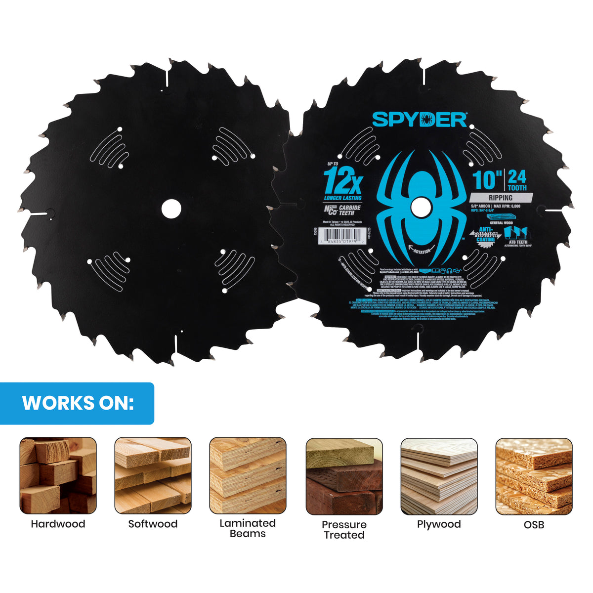 10" 24-Tooth Ripping Saw Blade for Wood