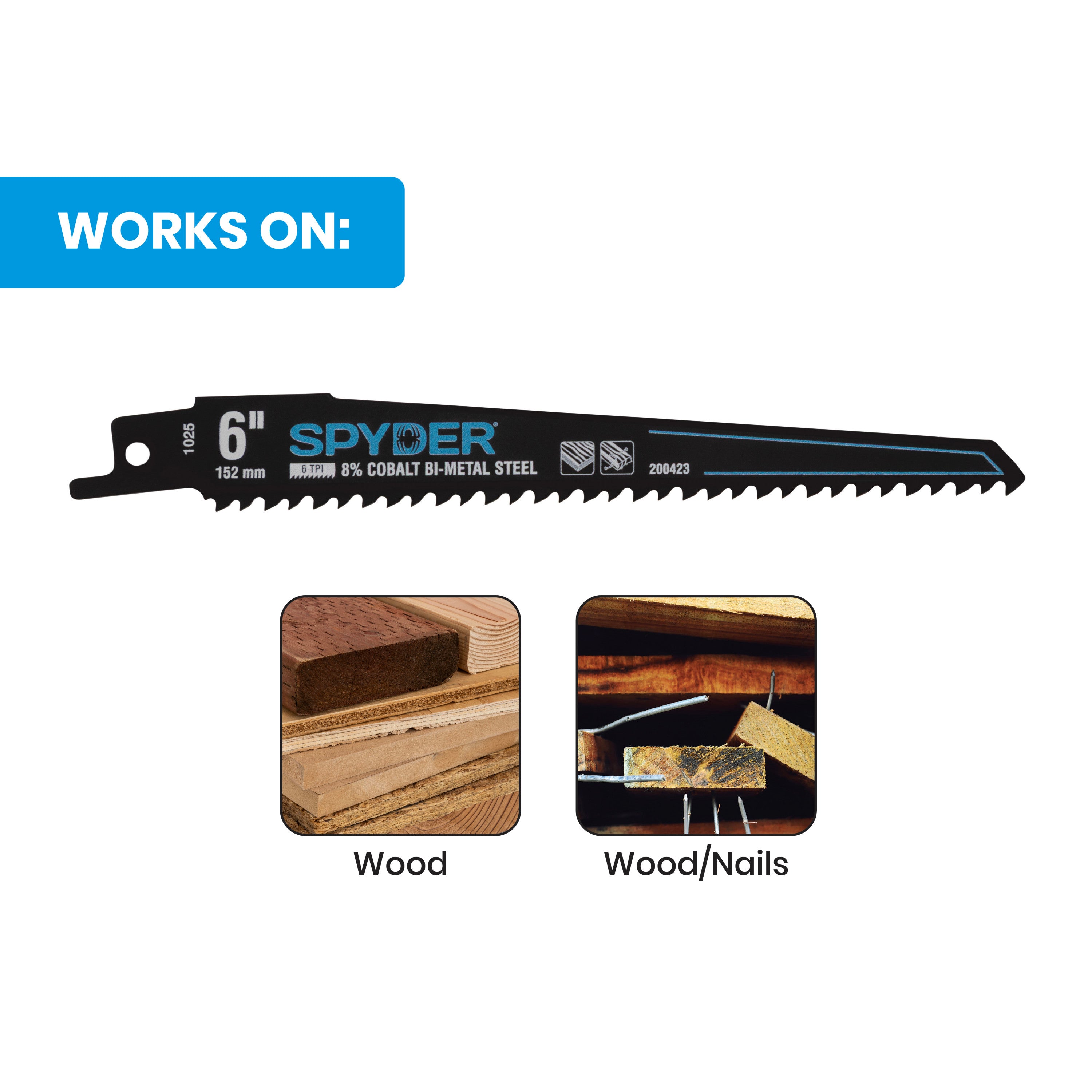 6" 6 TPI Bi-Metal Reciprocating Saw Blade Black Series™