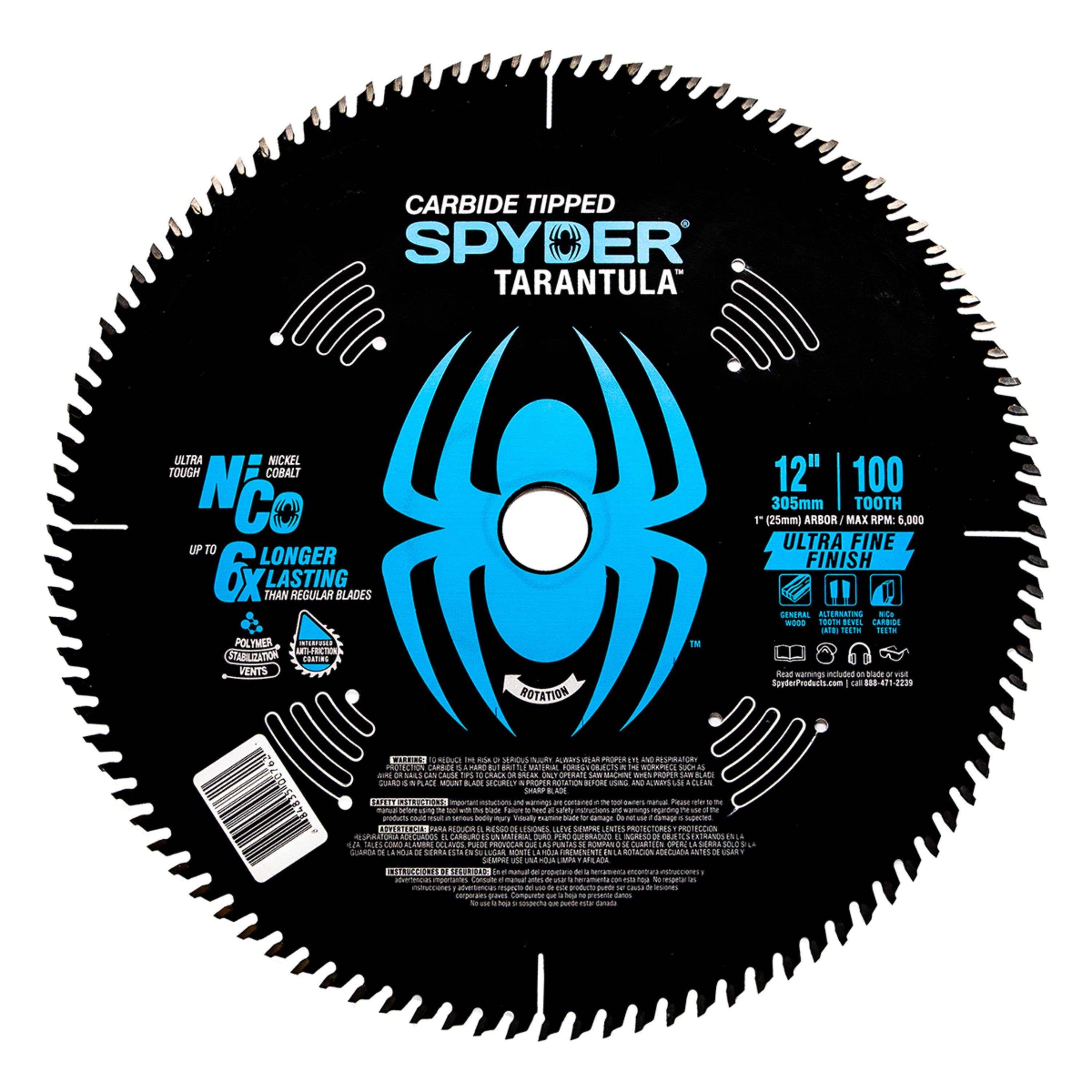 12" 100-Tooth TCT Ultra Fine Circular Saw Blade Tarantula™